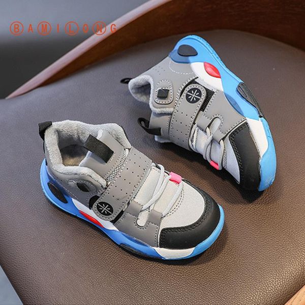 

athletic & outdoor bamilong children casual walking shoes kids winter high-sneakers for boys girls breathable warm snow y421, Black
