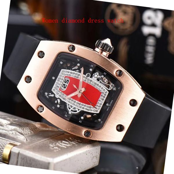 

fashion style women watches japan quartz movement iced out dial watch for women stainless steel case women dress watches, Slivery;brown