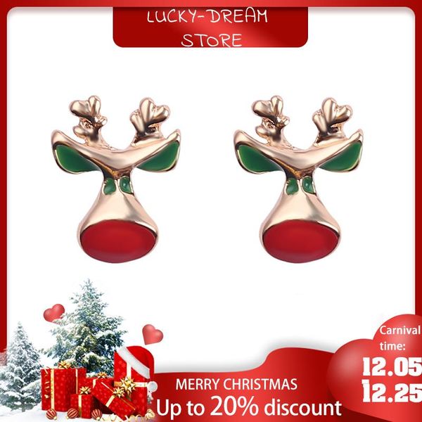 

christmas special-cute big head elk color brooch, Golden;silver