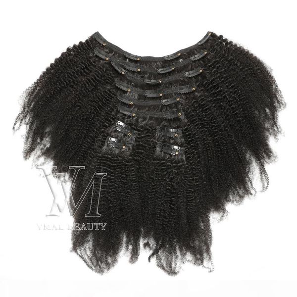 

vmae 4c clip in hair extensions natural color 160g brazilian 100% unprocessed virgin human hair weave bundles 12 to 26 inch, Black;brown