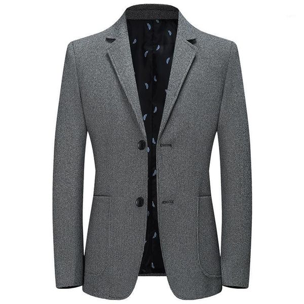 

justar men's casual suit autumn and winter new casual plaid wool suit coat1, White;black