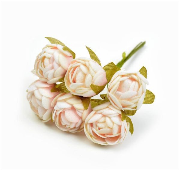 

6pcs/lot silk velvet mini rose artificial flowers wedding party home decoration bridal wreath gift scrapbook fake flower jlltio
