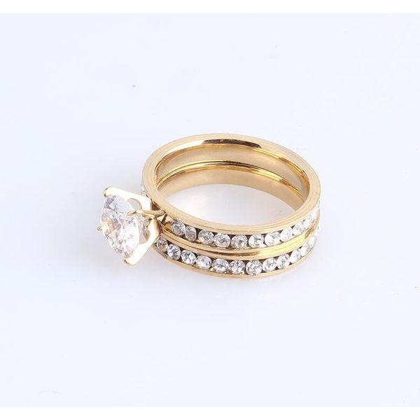 

12pairs men womens wedding couple rings 316l stainless steel gold plated crystal fahion jewelry en wmtgfi beauty888, Silver