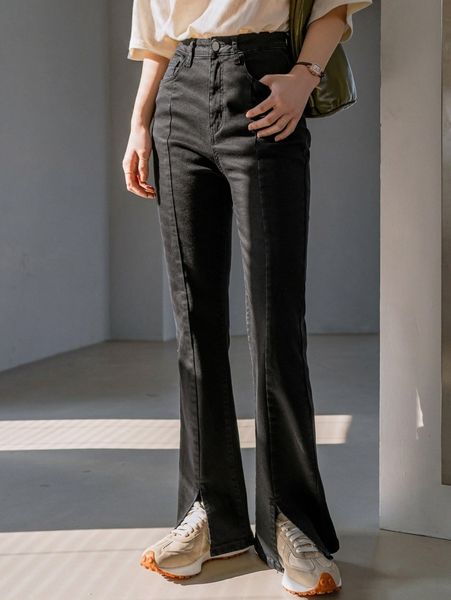 

dazy-less split flare leg jeans y9xs#, Blue