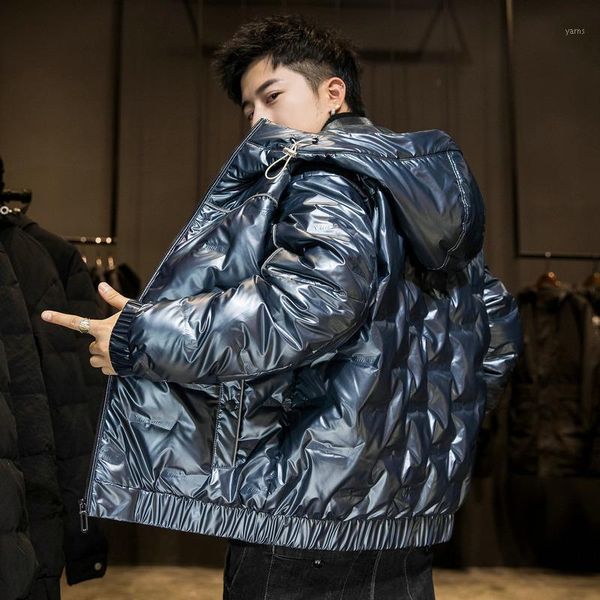 

2020 new winter more popular logo tooling bright face down cotton-padded jacket fashion coat has quality inspection1, Black