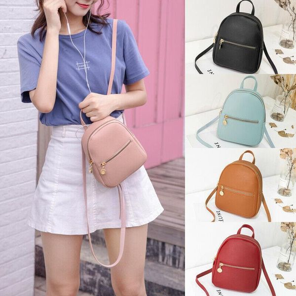 

local stock women girls mini backpack faux leather rucksack school bag travel us