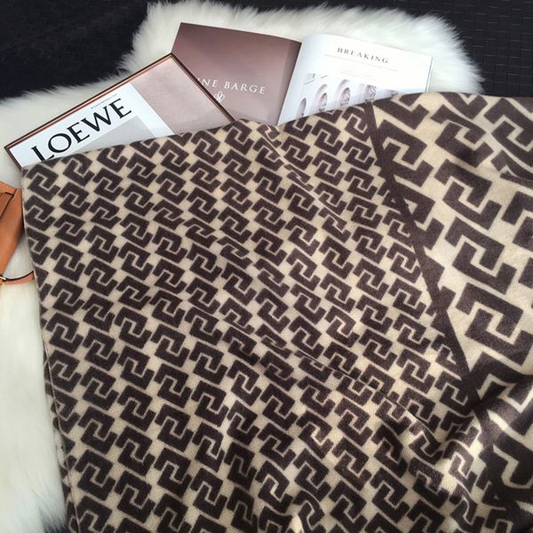 

new 2021 autumn winter women scarves large and small letters stitching warm imitation cashmere scarf shawl all-match q228, Blue;gray