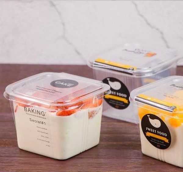 

clear cake box transparent square mousse plastic cupcake boxes with lid yoghourt pudding wedding party sqcymv bdenet