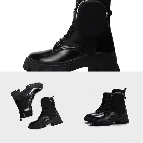 

9njtj boot sale-womenboots fashion summer long motorcycle boot flamingos coarse desert winter leather luxury, Black
