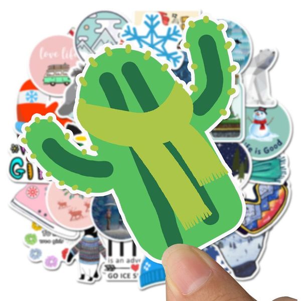 

50pcs winter camping stickers outdoor snow ice skating travel waterproof sticker to diy suitcase lapbicycle helmet decals bbynxh