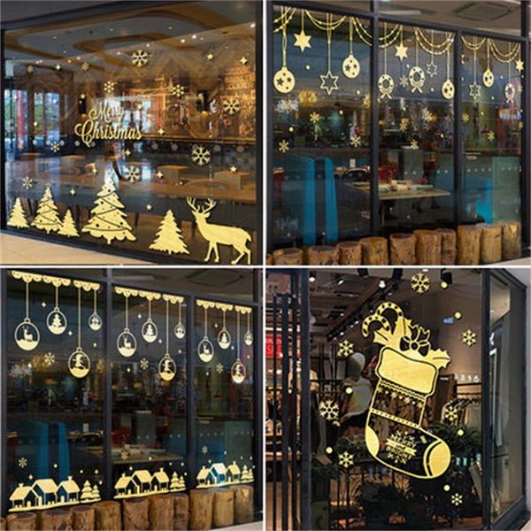 

atmosphere 2021 new year's day shop glass door sticker shopping mall bank l window decoration