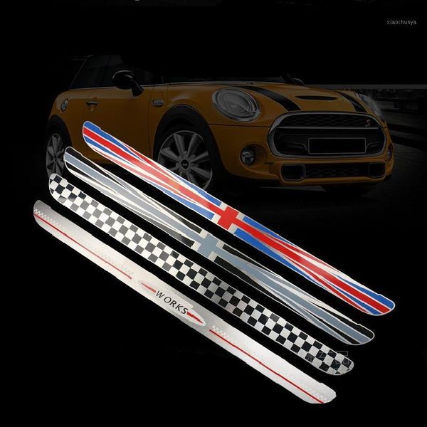 

2pcs stainless steel outer car door sill protection cover union jack scuff plate for mini cooper f56 hatchback 3-doors styling1