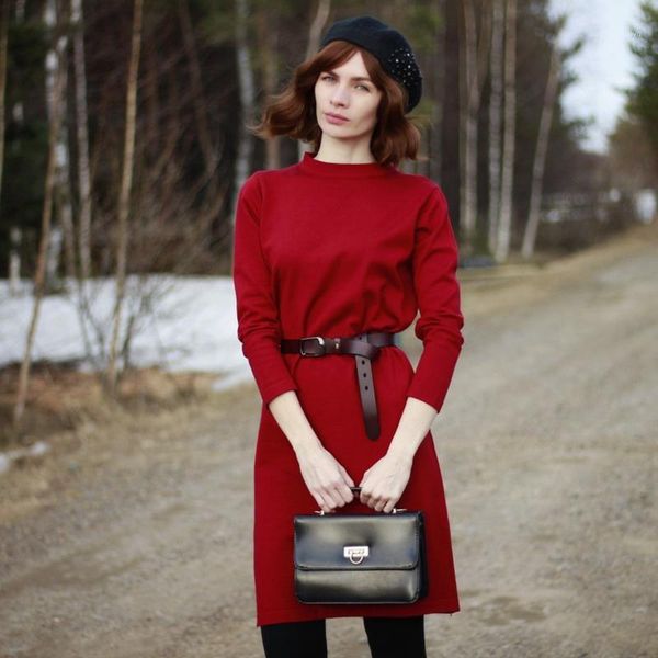 

gigogou women basic knit straight dress o neck solid long sleeve sweater dress autumn winter elegant black apricot midi dresses1, Black;gray