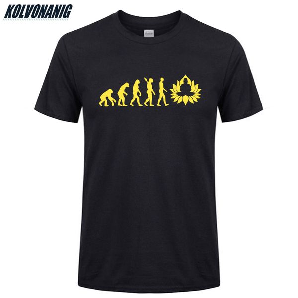 

спорт kolvonanig 2019 летняя мода эволюция будды печать футболки мужчины хлопок o-образным вырезом с коротким рукавом буддизм printed t-shir