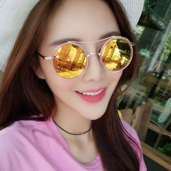 

sunglasses 2019 personalized new star korean sunglasses women's small face trendy round face myopia glasses, White;black
