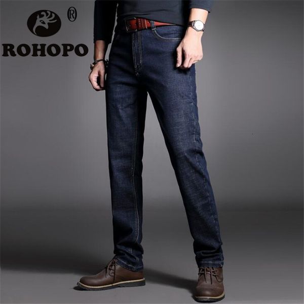 

autumn warm jeans men denim cotton trousers cowboy full length casual water washed slim jeans men male sportswear out door, Blue