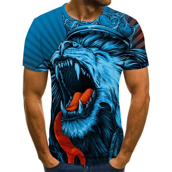 

fun animal graphic t-shirt 3d printed harajuku summer men's t-shirt casual round neck shirt fashion streetwear, White;black