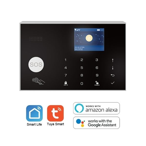 

jc tuya smart life app control home security wireless gsm-сигнализация работает с alexa и google assistant