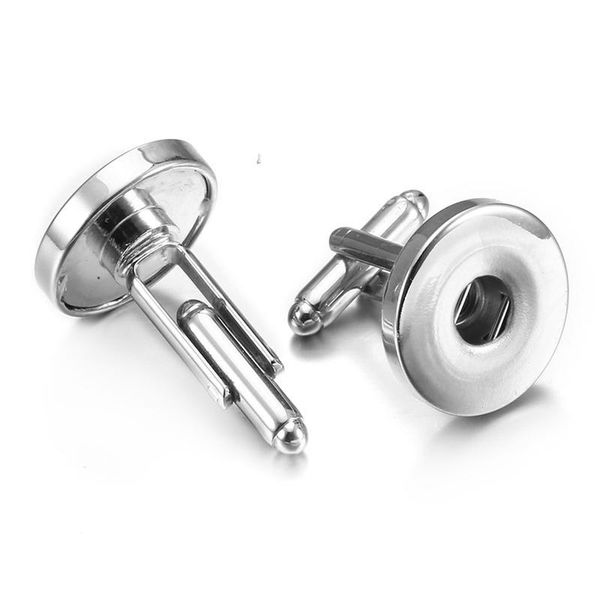 

new one direction zinc alloy men cuff links button tie clip snap stickpin (fit 18mm 20mm button ) men's watch bbyvzz, Silver