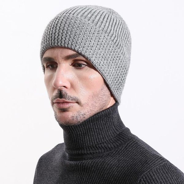 

beanies men beanie angora winter knit hat warm autumn casual outdoor ski accessory wool soft solid color