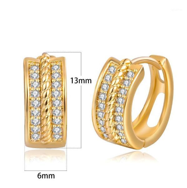 

angel girl round three-color zircon hoop earrings with simple and unique style and fashionable gift for women earrings e16085941, Golden