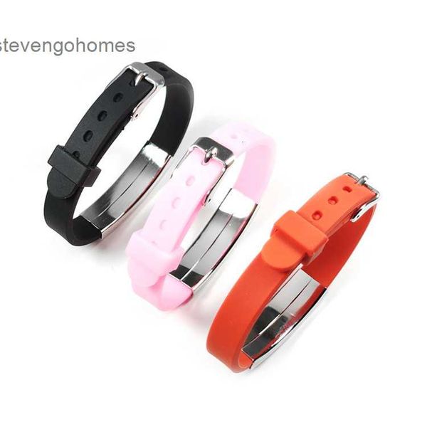 

with stainless steel adjustable silicone lettering diy medical bracelet, Silver