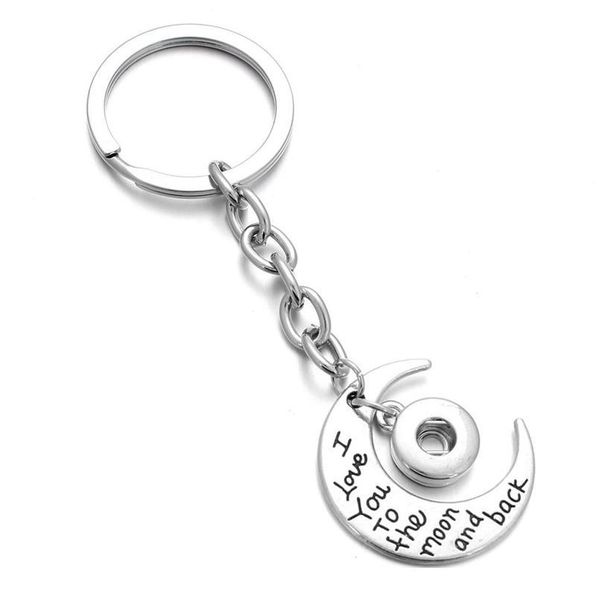 

new snap jewelry 12mm 18mm metal moon snap button keychains keyring pendant for women girls gi qylcjo