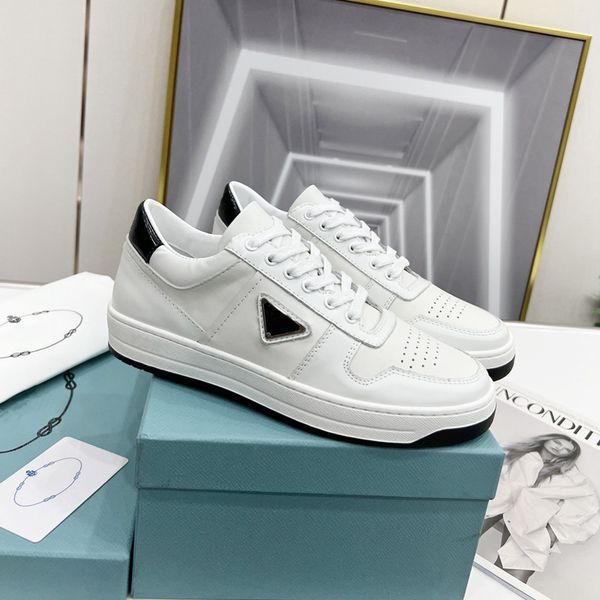 

downtown leather sneakers sporty shoes for man woman basket sneaker designers casual shoe white black blue red rubber sole trainer size 35-4