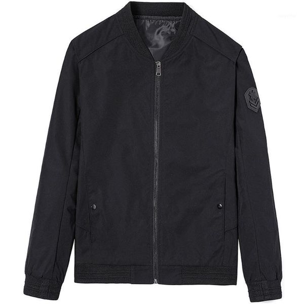 

quality bomber solid casual jacket men spring autumn outerwear mandarin sportswear mens jackets for male coats m-5xl aug 21 new1, Black;brown