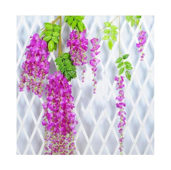 

eco-friendly 110cm wisteria wedding decor 5 colors artificial decorative flowers garlands for party wedding home jllkhc lucky2005