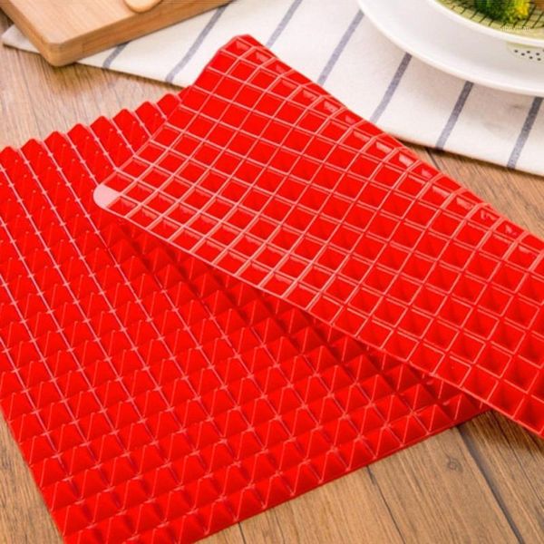 

bbq pyramid pan bakeware nonstick silicone baking mats pad moulds microwave oven baking tray sheet kitchen tools1