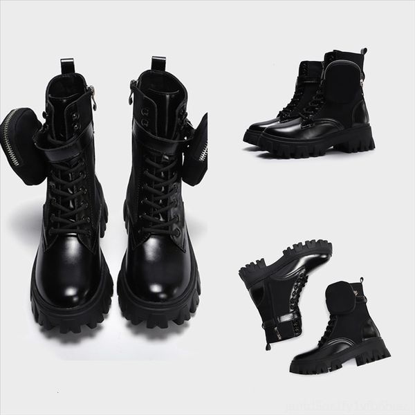 

edkoj thick classic boot childrens sewing waterproof boots winter bottomleather high-quality half walletwool motorcycle non-slip, Black