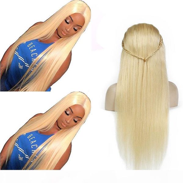 

brazilian honey blonde full lace human hair wigs brazilian 613# straight lace front human hair wigs for black women, Black;brown