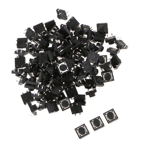 

новый 12x12x7mm micro кратковременный тактильный кнопочный переключатель 4-контактный пакет 100 - black
