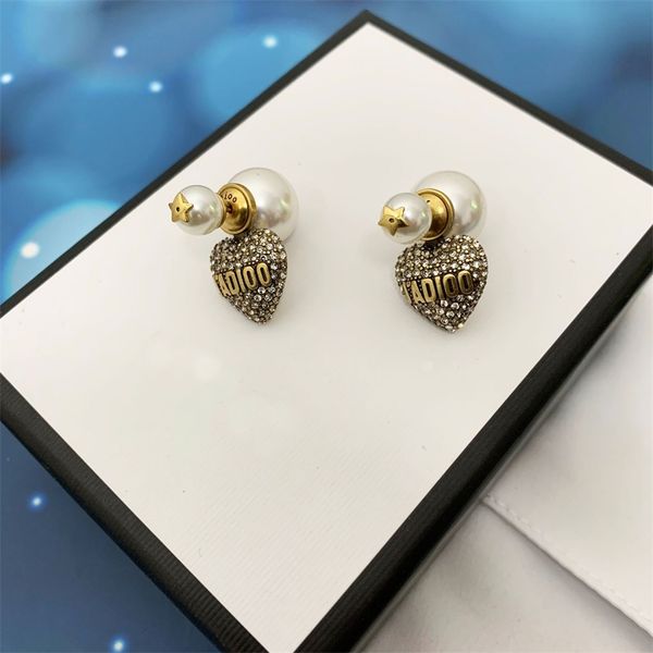 

new love pearl earrings female red s925 silver needle earrings