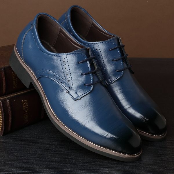 

2020 new business casual leather shoes mens fall plus size leather shoes mens 46 size british business dress shoes mens casual 47, Black