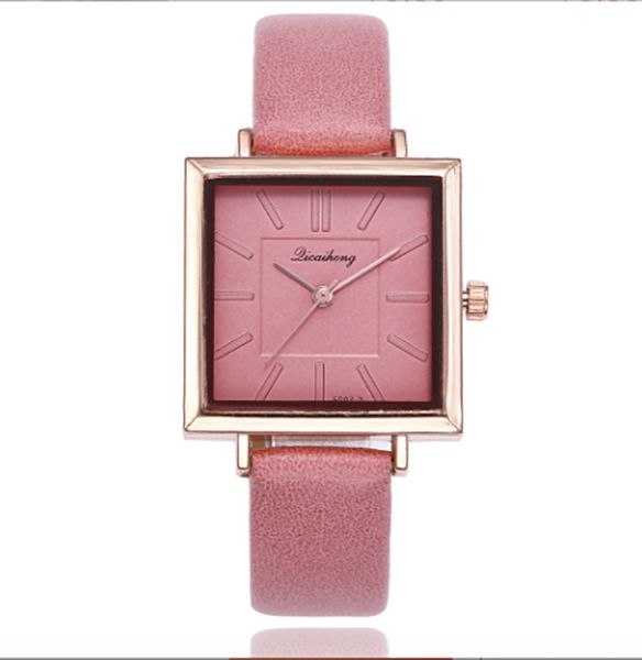 

wholesales oem ins luxurious women's quartz watches square dial leather belt band wristwatch lady student bracelet watch, Slivery;brown