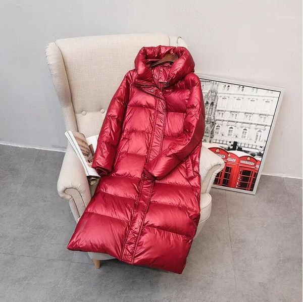 

90% white duck down jacket 2019 women winter jacket long thick coat for women hooded down parka warm female clothes waterproof1, Black