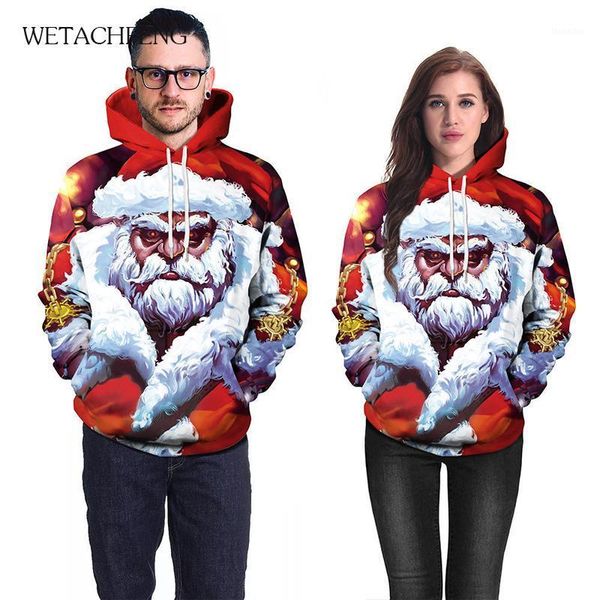 

men's sweaters white beard santa ugly christmas hoodies 2021 fashion plus size men's women's jumpers sweatshirts party clot, White;black