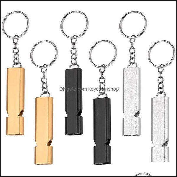 

keychains fashion accessories outdoors emergency big sound specs marine safety lanyard orange tool aluminium alloy survival metal whistle dr, Silver