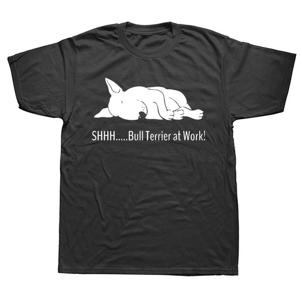 

sport bull terrier at work t shirts funny graphic fashion new cotton short sleeve o-neck t-shirt