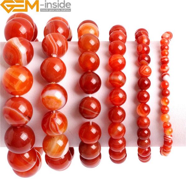 

4mm-14mm natural red sardonyx carnelian agates stone bracelet energy for women gift 7inches, Black