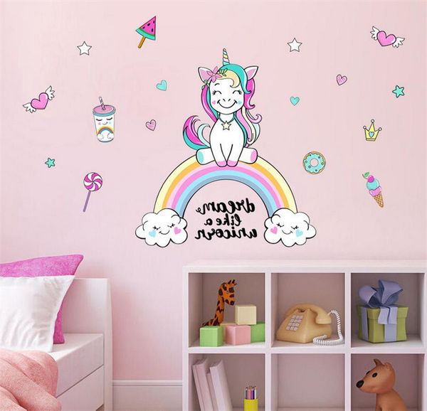 

rooms dream unicorn stickers sweet for kids bedroom living room decorative children wall decals christmas gift