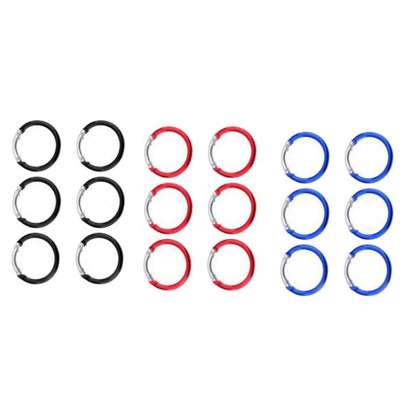 

18 шт круглые пружина мгновенного клип крюк брелок кольцо карабин 3 цвета