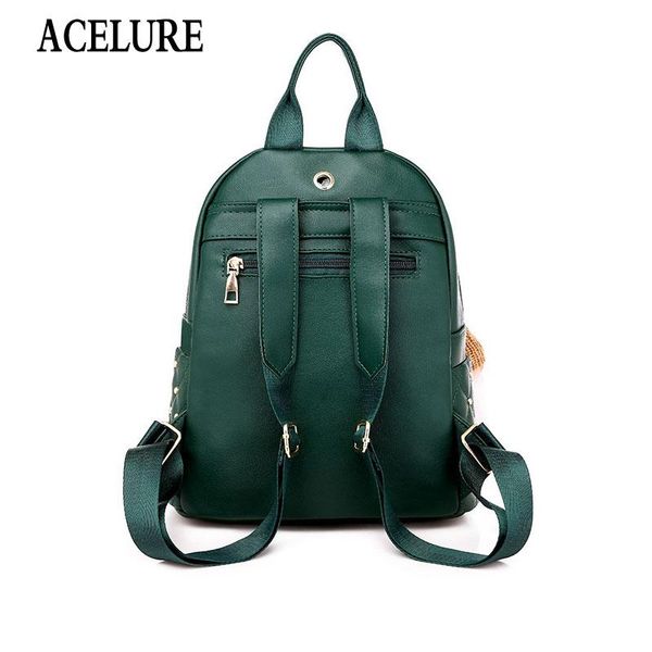 

acelure solid color soft pu кожаный рюкзак reivet decor большие рюкзаки женщины подростковая студенты ранцы перевозка груза падения bbyngu