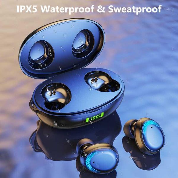 

tws wireless headphones bluetooth 5.0 earphones sports waterproof headsets music earbuds with microphone for phones1