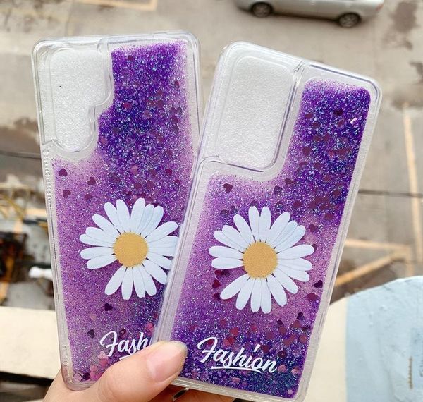 

fashion popular lovely pretty daisy flower glittering flow sequins sand clear cover phone case for iphone 12 11 p bbytdl bdepack2001