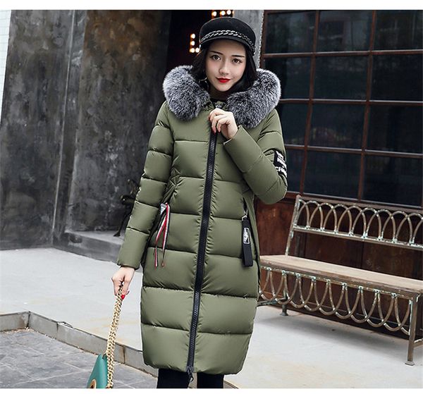 

2021 new parkes women with hoodie women's leather collar padded female winter cotton parka mujer skim down jacket wxf215 7186, Black