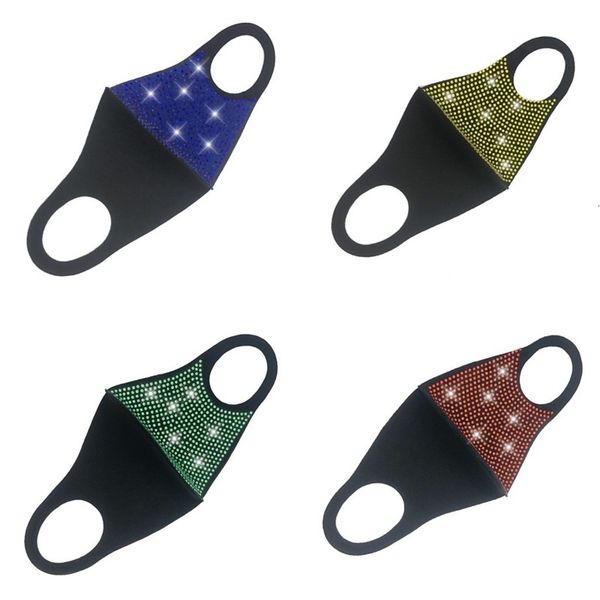 

mask dustproof fashion protective mouth respirator washable face reusable mascarilla rhinestone crystal color splicing l