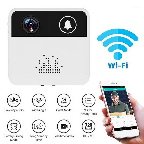 

doorbells smart wireless door bell camera 720p night vision two-way audio doorbell with wide angle lens1